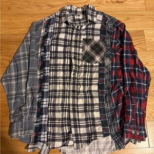 Needles Men's Patchwork Plaid Shirt